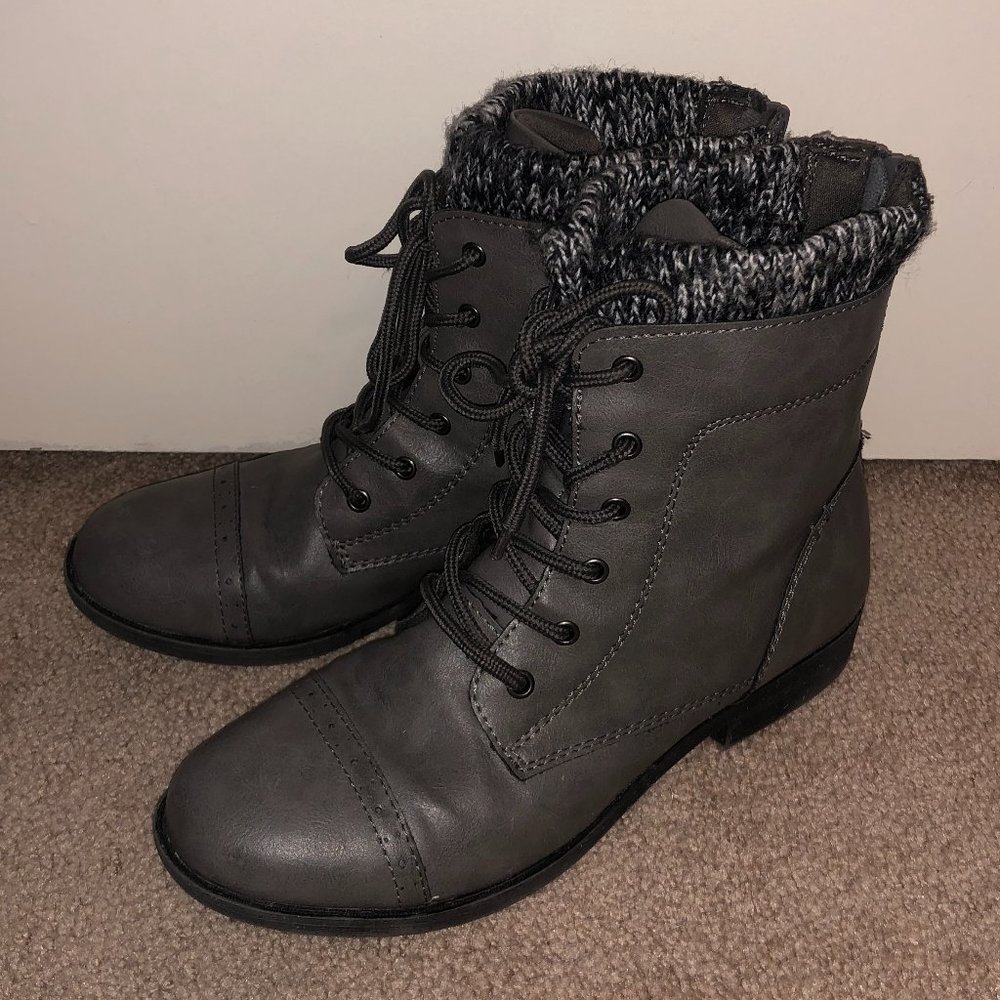 Mudd Gray Combat Boots